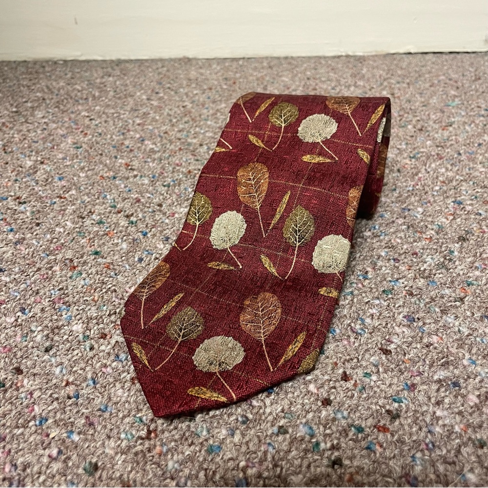 Vintage Ermenegildo Zegna Neck Tie Red Floral 100% Silk Made In Italy